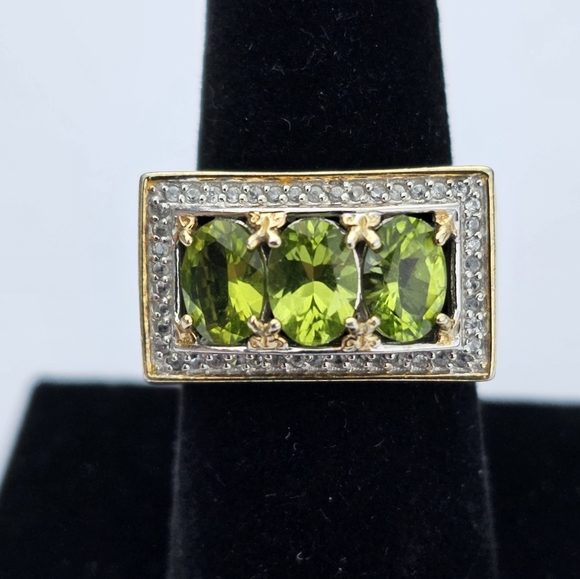 Rare Michael Valitutti Gems En Vogue Peridot Ring 18k & Palladium 925! - Picture 4 of 11